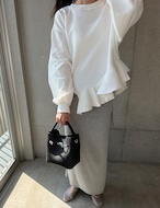 【新作5%OFF・3日間】Unbalance-Frill Sweat Tops_3colors