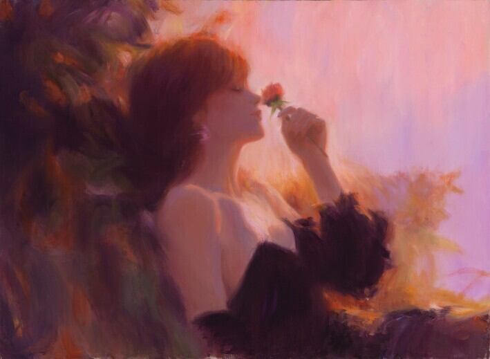 油彩画 風に乗って | kuguiart