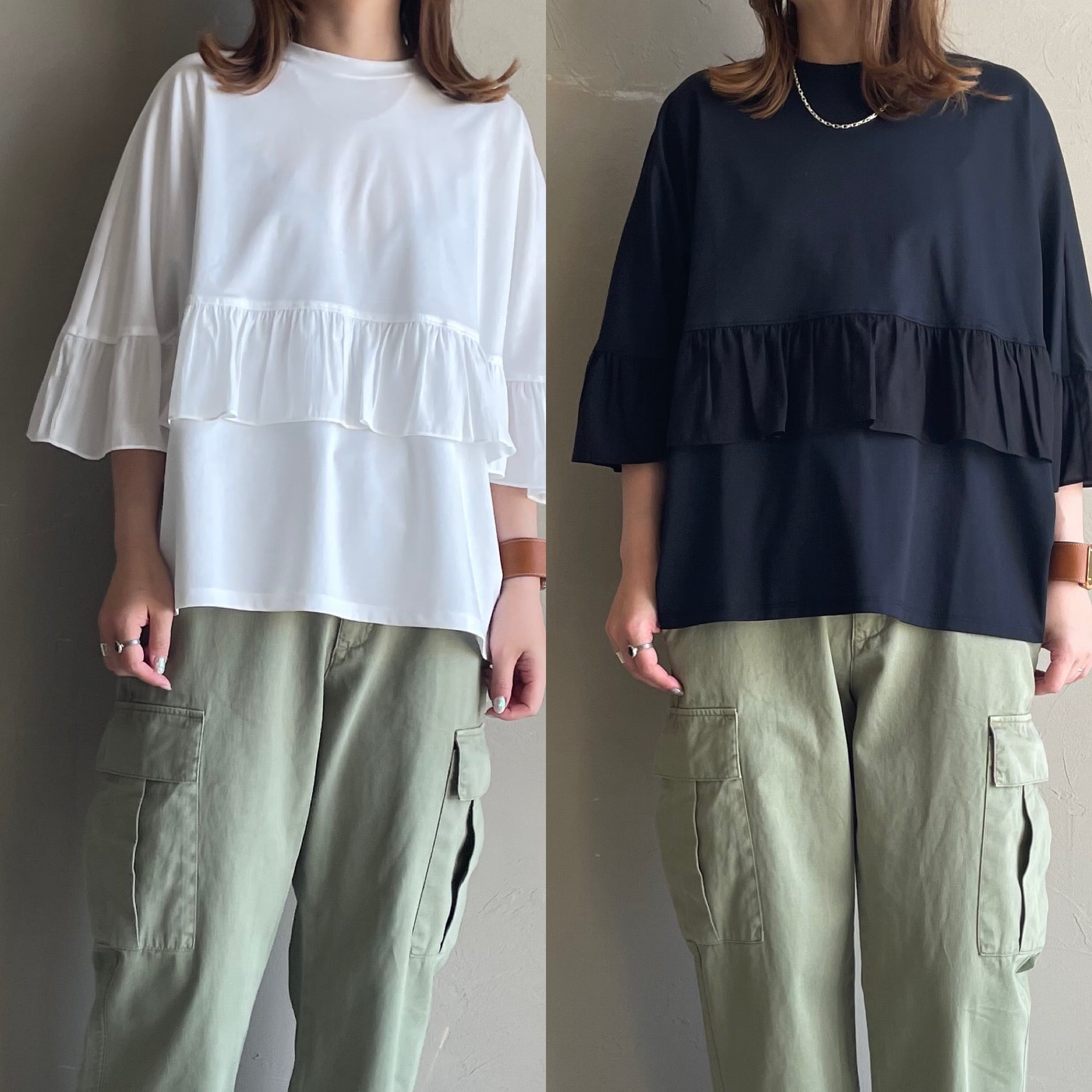 CYAN TOKYO 】- 301092 - フリルカットポンチョトップス CYAN TOKYO 】- 301092 - フリルカットポンチョトップス