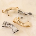 完売アイテム再入荷　シンプルリボンピアス　チタンポスト使用　低アレルギー対応　bittersweet