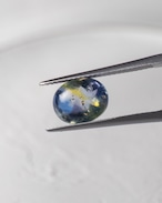 バフトップオーバルカット10×8mm #627【硝子の宝石】箔入