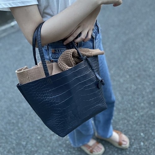 kotty トートバッグ MDサイズ クロコ型押しレザー | kotty