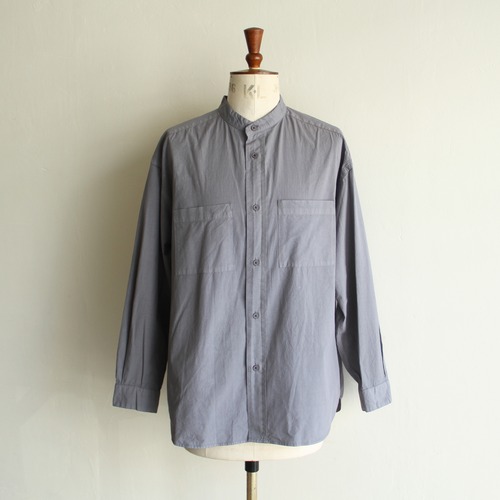 STILL BY HAND   Garment-dye band collar shirt