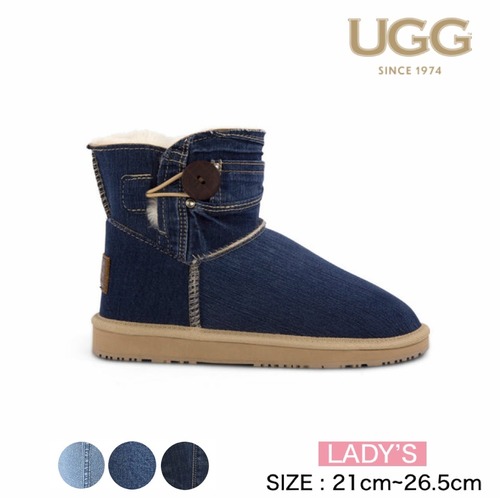 [UGG 1974] ヴィンテージ デニム ボタン ミニ ブーツ