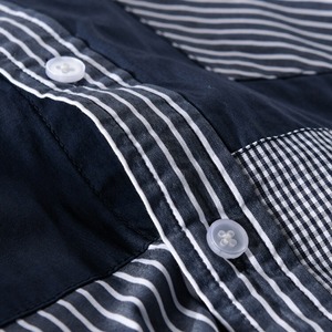 Patchwork Stripe Short Sleeve Shirt / パッチワーク ストライプ 半袖 シャツ