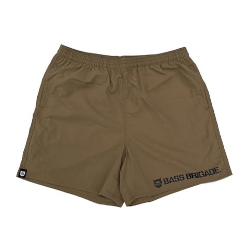 SHIELD & WORD MARK NYLON SHORTS - COYOTE