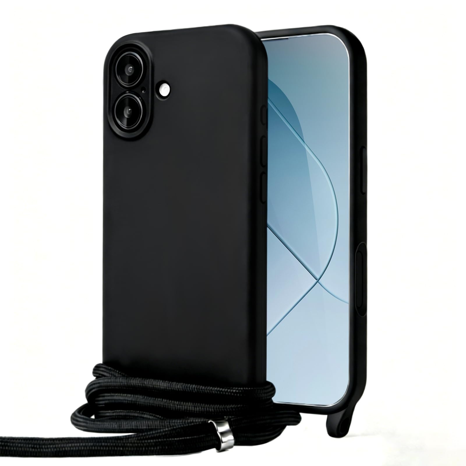 Handodo スマホケース iphone 17用 ケース スマホ シリコン カバー 耐衝撃ケース ストラップ付きケース スマホショルダーケース 携帯ケース フルカバー 調節可能なショルダー 紐付き 首かけ 斜めがけ 薄型 カメラ保護 おしゃれ 軽量 シンプル 頑丈 ブラック