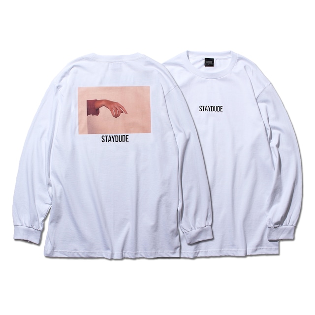 【STAY DUDE COLLECTIVE】Helpless Hand LS Tee (WHITE)