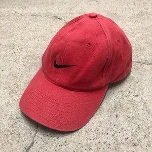 00s NIKE/Swoosh Logo Cap/Free/スウォッシュロゴ刺繍/キャップ/レッド/ナイキ