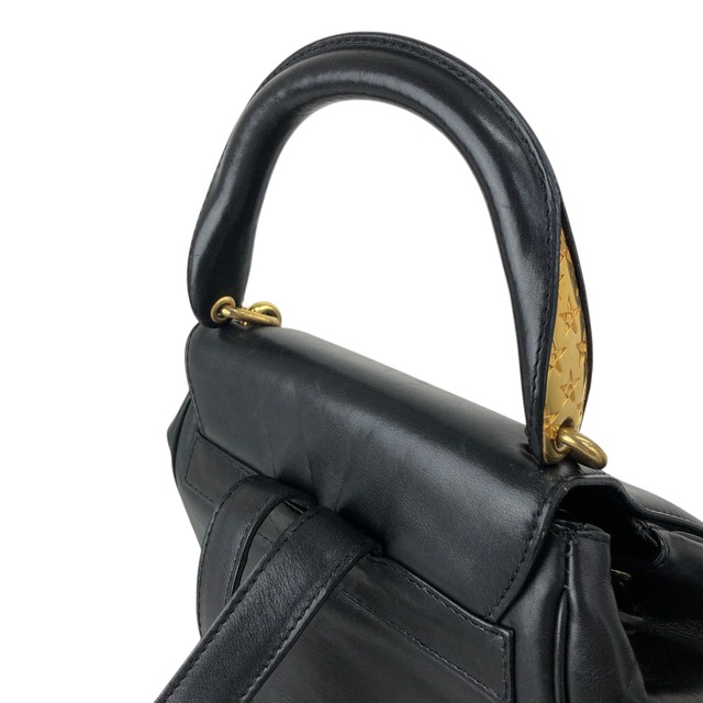 CELINE セリーヌ バックパック ブラック ロゴ スターボール レザー vintage ヴィンテージ オールド 66agh7