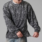 Rib Crew Neck Long Sleeve Loose Sweatshirt ◇H0903