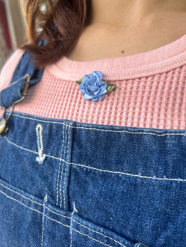 garment dye thermal pink& blue rose