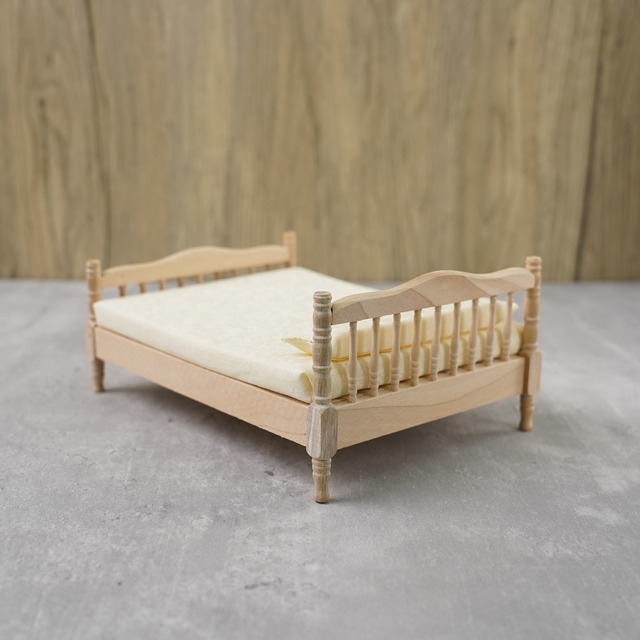 020-30036　ミニチュア家具　bed　ダブルベッド【ラティス】2色