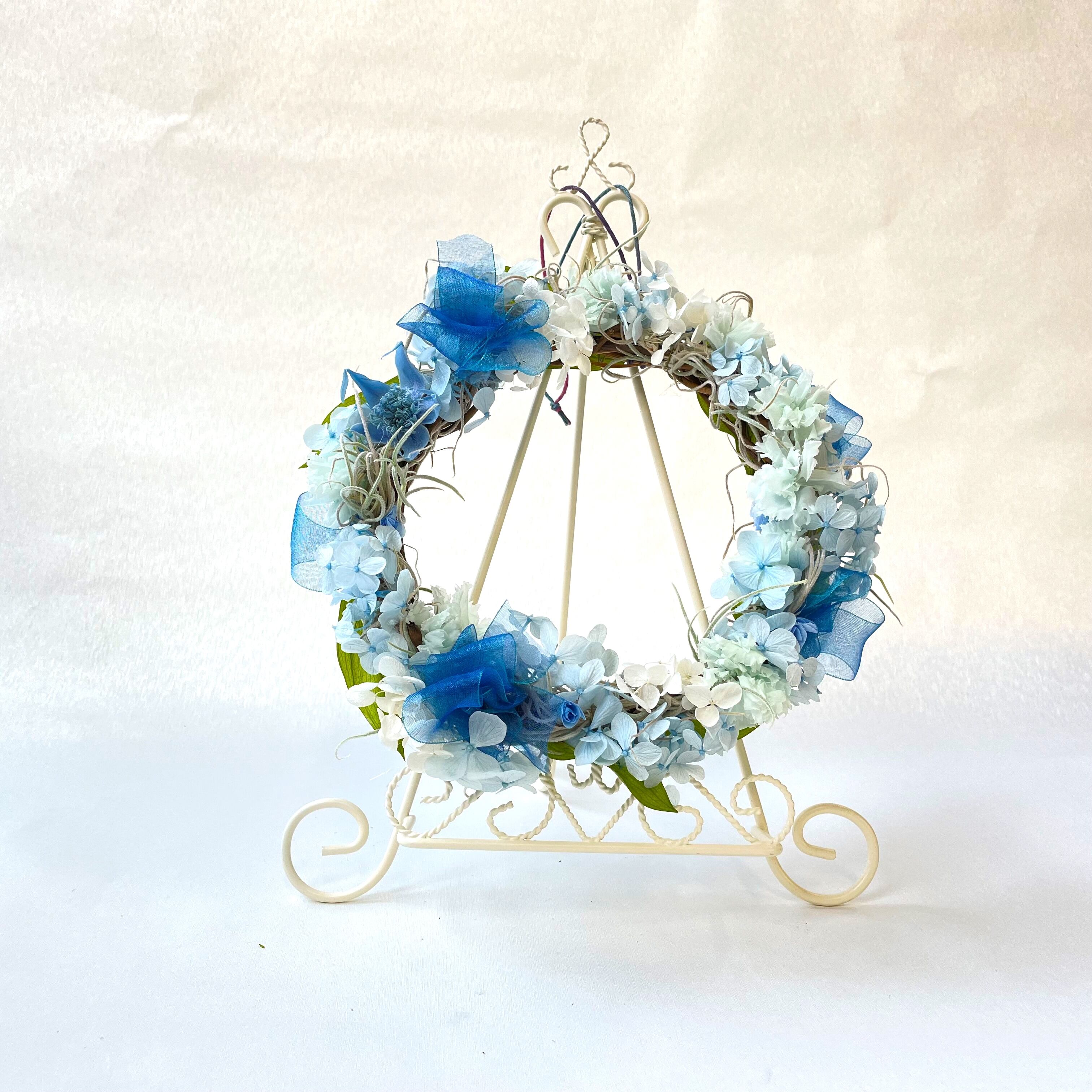 ≪送料無料≫紫陽花のプリザーブドフラワーリース | nemurihana