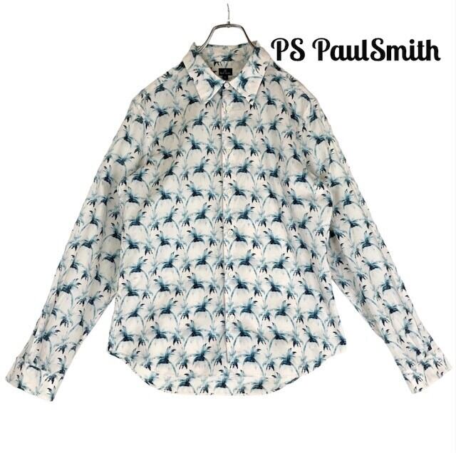 【美品】Paul Smith ポールスミス ヤシの木 総柄 シャツ XL