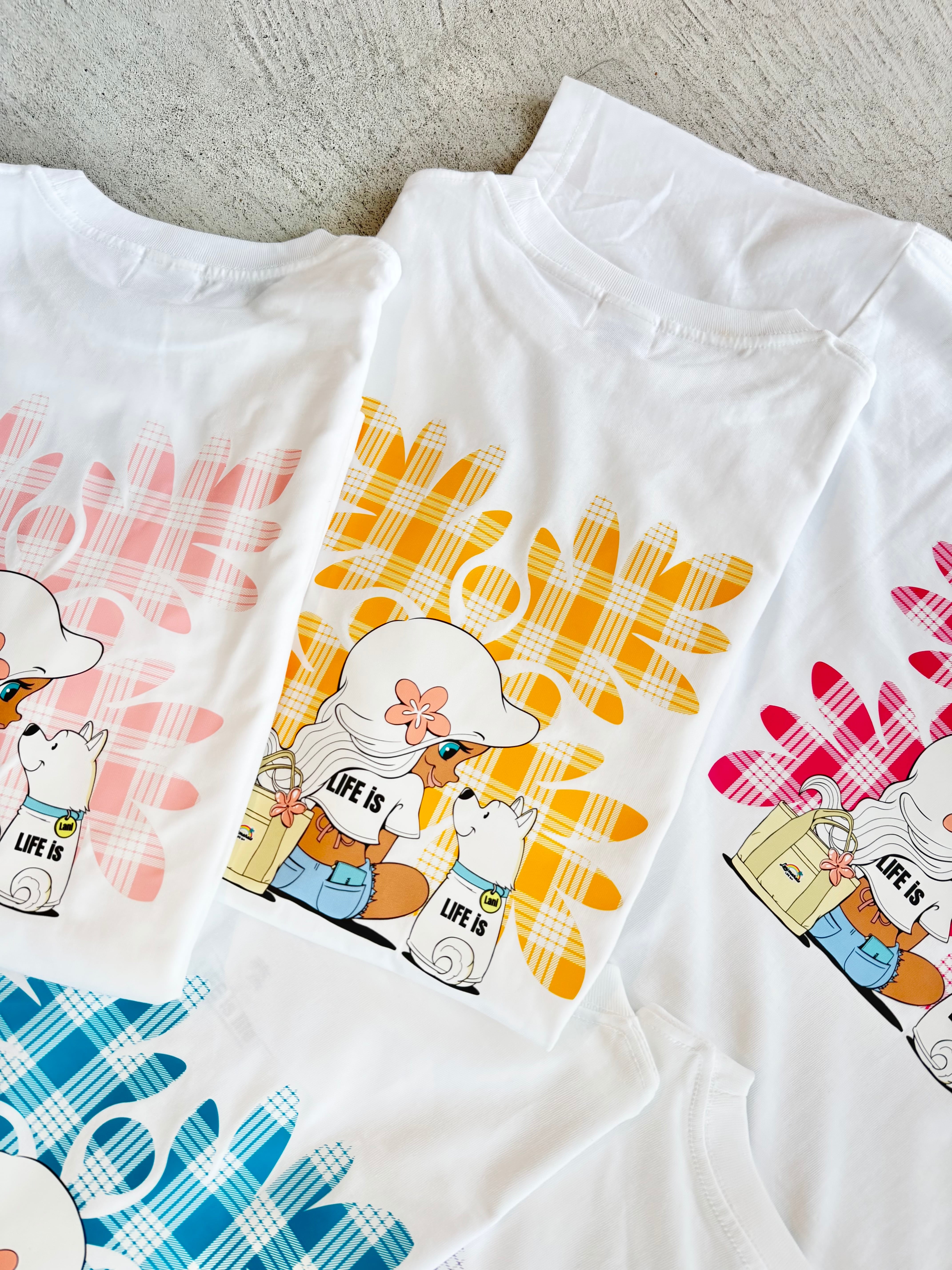 【mapuaコラボ】パラカチェック ラウアエTシャツ ¥6,990×tax