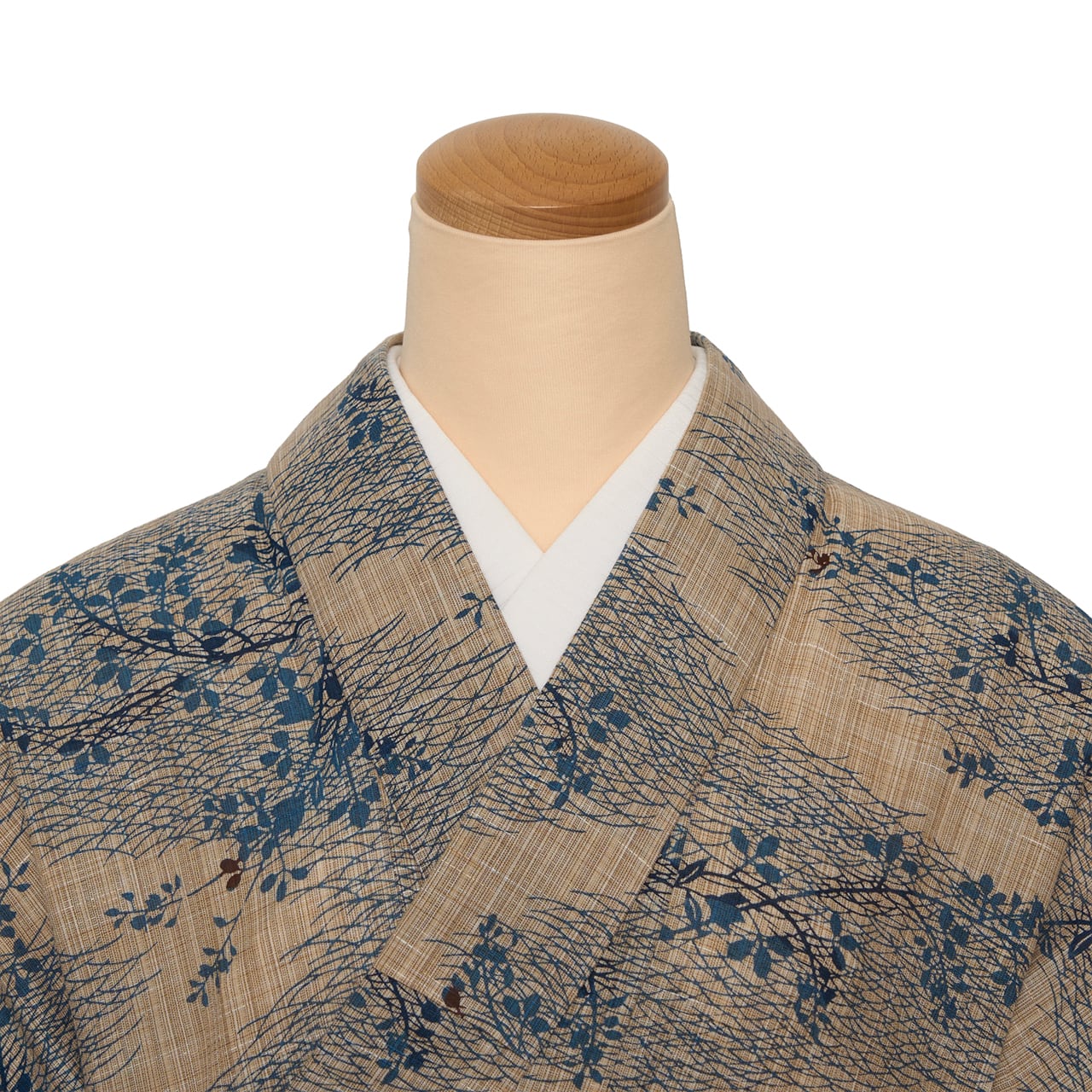 竺仙 芝に桔梗と萩の模様 奥州小紋 浴衣【中古】 | かわの屋