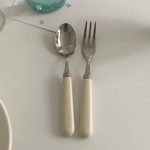 la creme dessert cutlery set / ラクレーム デザート カトラリー セット スプーン フォーク ティー 韓国 北欧 雑貨