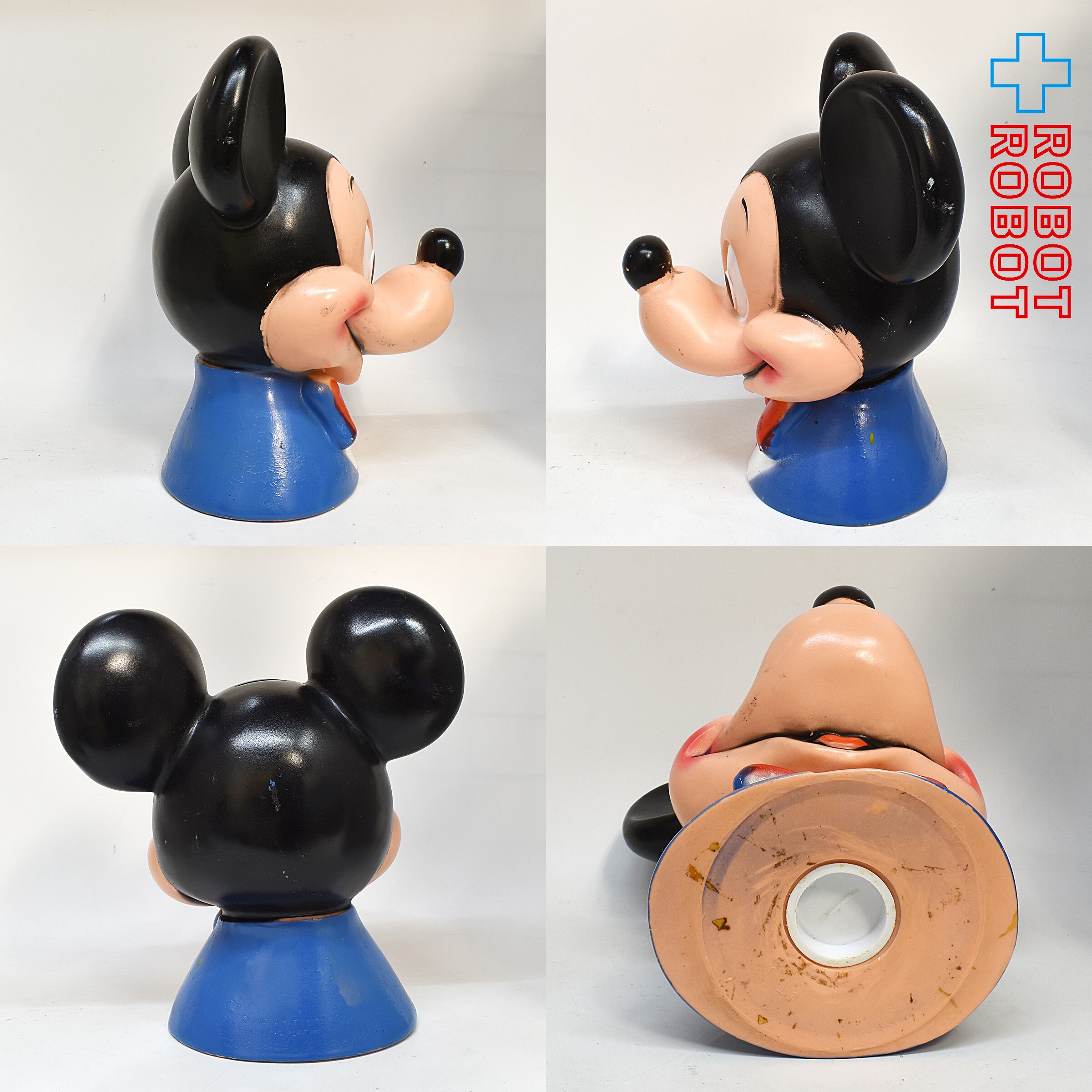 プレイパル ディズニー ミッキーマウス ヘッドソフビ貯金箱 1971 底蓋
