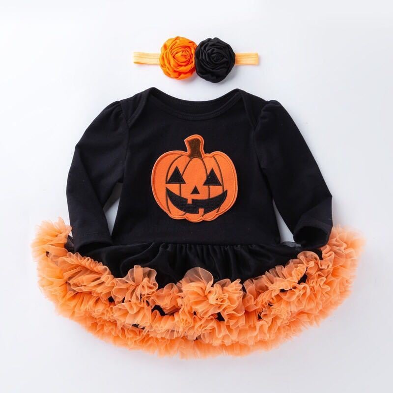 ハロウィン　110 ベビー服　ロンパース　かぼちゃ　仮装　可愛い