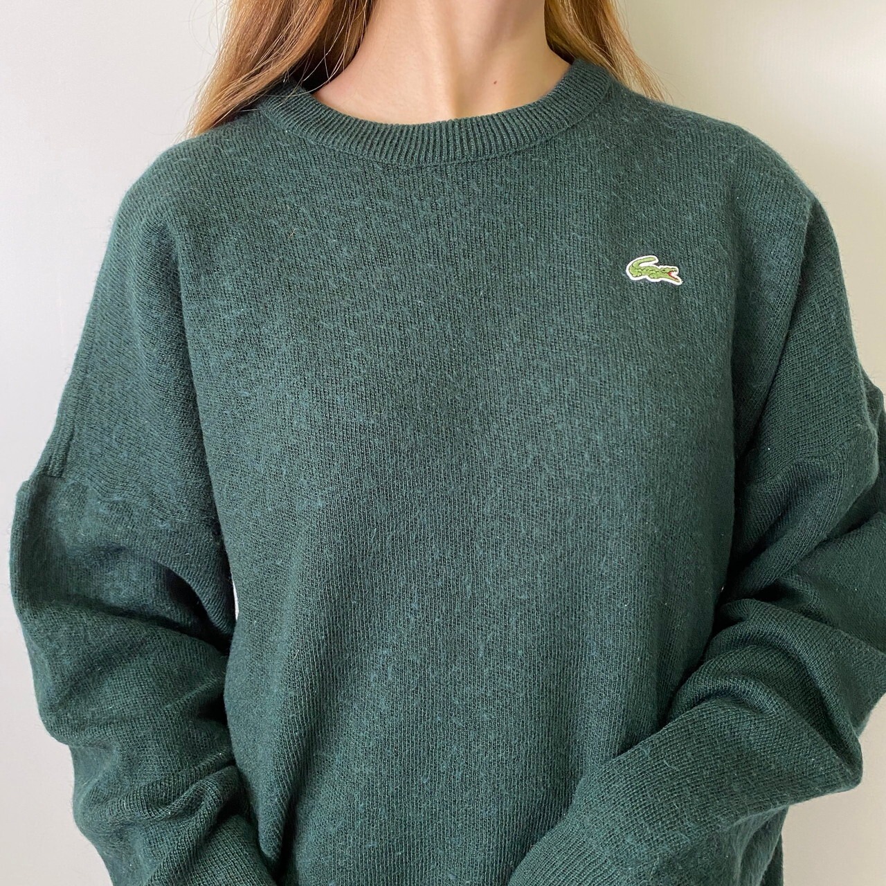 フランス製 80年代 LACOSTE フレンチラコステ ウール×アクリル ニット 