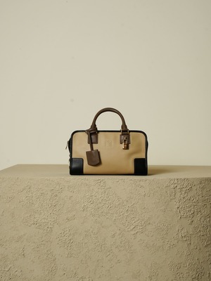 中身撮影未　LOEWE ロエベ アマソナ28 ベージュ×ブラック ハンドバッグ