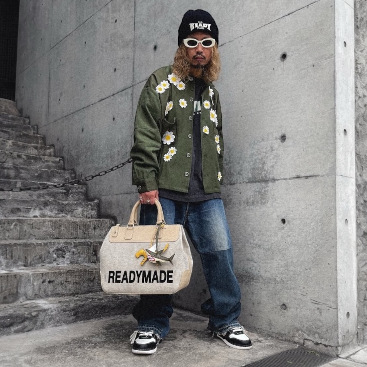 【READYMADE】RE-CO-WH-00-00-165/GYM BAG MEDIUM/WHITE - 12