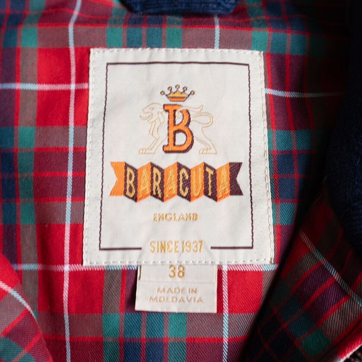 【美品】 BARACUTA 【G9 中綿 コーデュロイ スウィングトップ ハリントンジャケット】 38 ネイビー バラクータ 25100212 美品】 BARACUTA 【G9 中綿 コーデュロイ スウィングトップ ハリントン