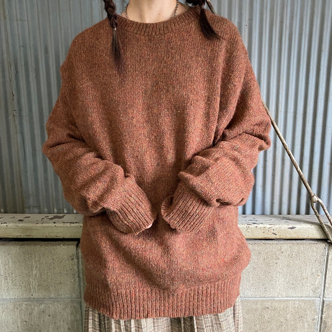 USA製 80年代 L.L.Bean エルエルビーン ウール ニットセーター メンズL 