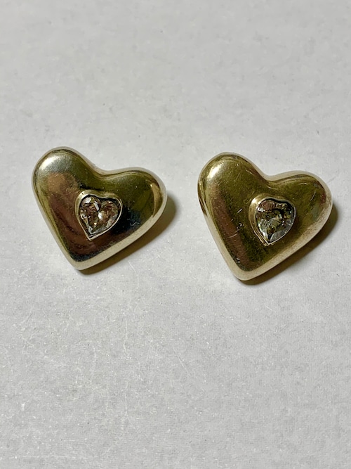 Vintage Heart Shaped  Pirced Earrings Made In Mexico ②