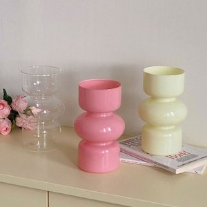 creamy glass vase 3colors / クリーミー ガラス ベース オブジェ 花瓶 韓国インテリア雑貨
