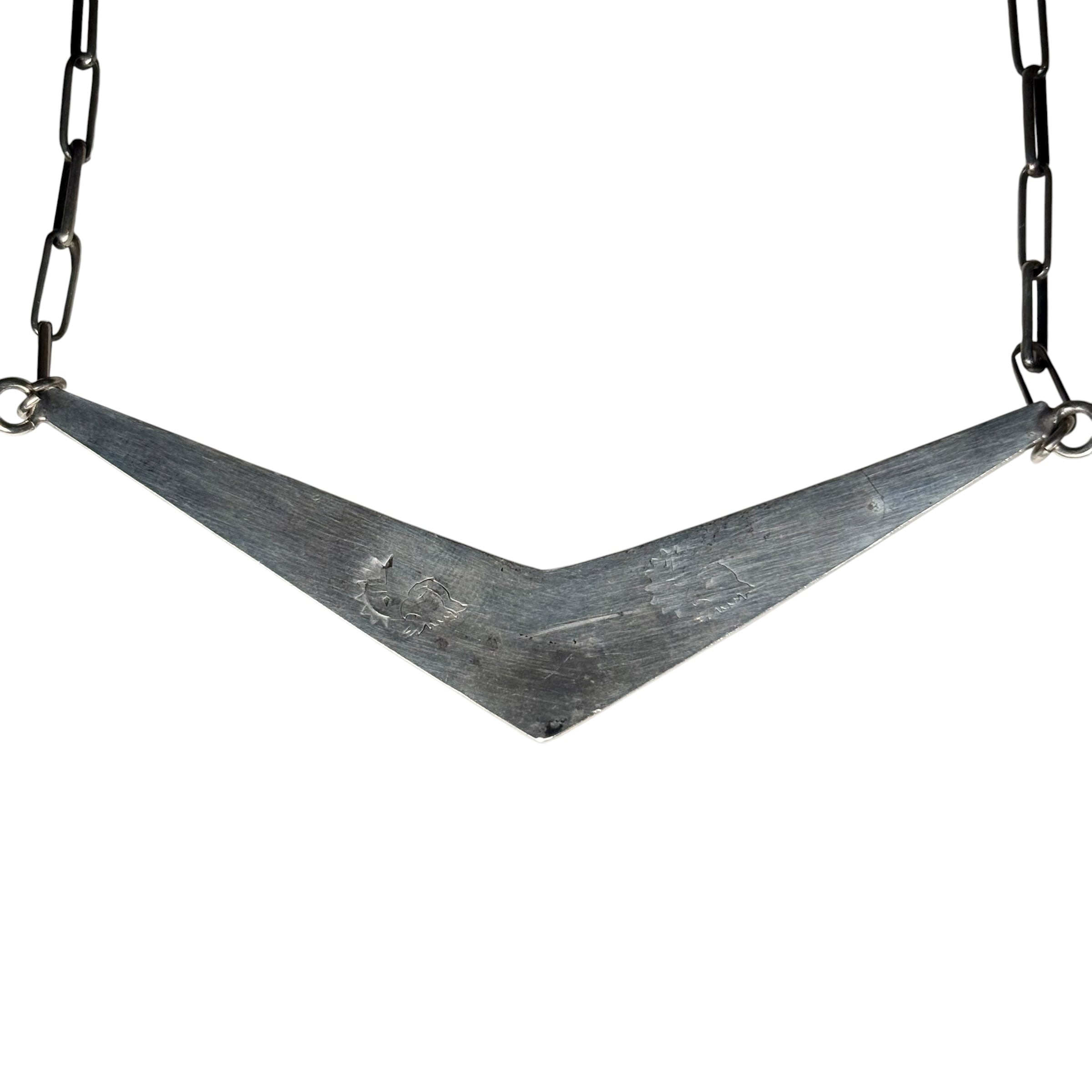 vintage Hopi overlay silver necklace | NOIR ONLINE