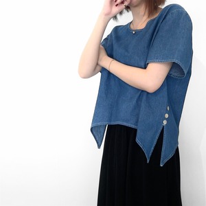 Chambray Side Button Pullover Shirt / シャンブレーサイドボタントップス
