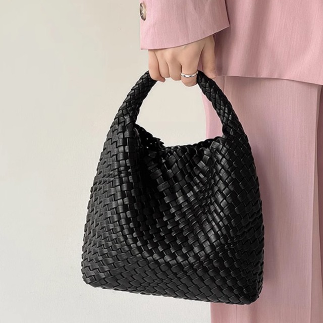 PU leather woven handbag A1036