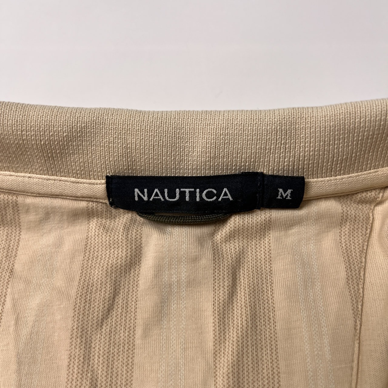 NAUTICA ノーティカ デザイン 半袖ポロシャツ M/ベージュ/薄手