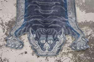 Tibetan Tiger Rug 《Sサイズ•シルク・オリジナル3・ボニンブルー165》チベタンタイガーラグ