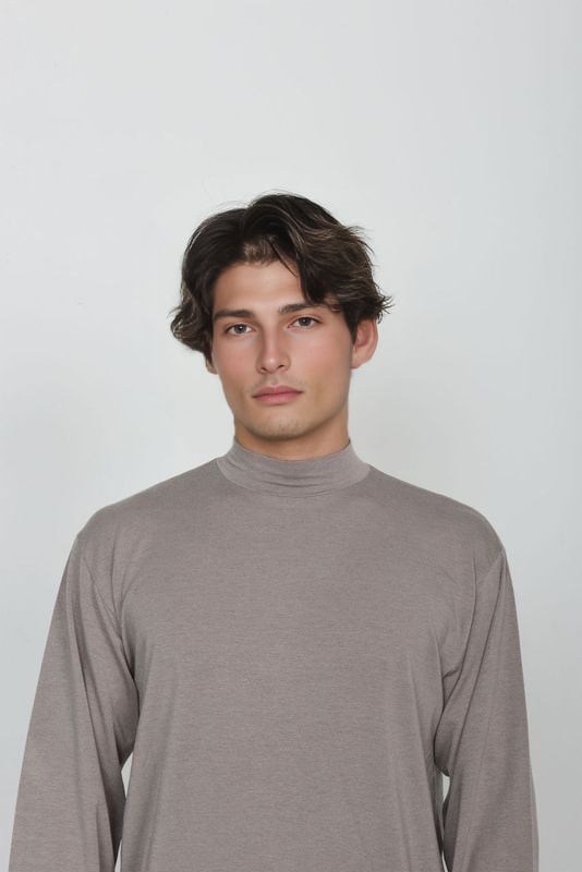 MOCK NECK GREIGE | lolo