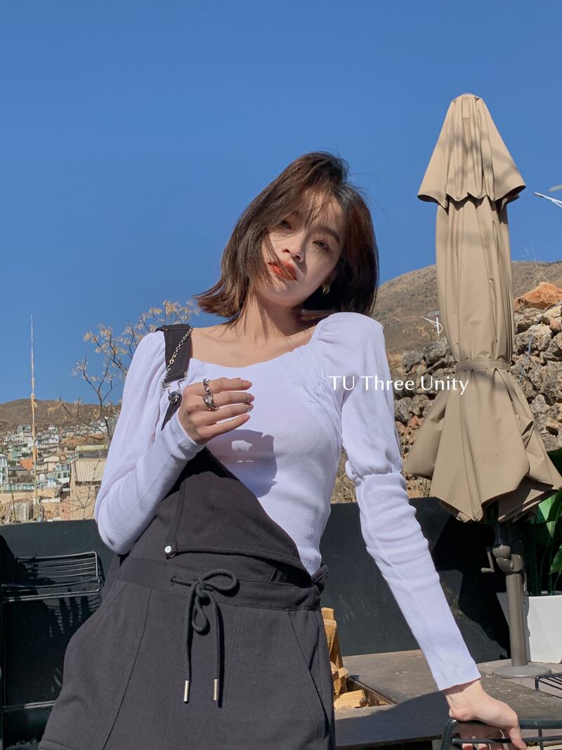 スタンダードバックセーター カラーシングルスプリングトップス レディース レトロ 春物 スクウェア ビッグFスモールZ韓国64132231296