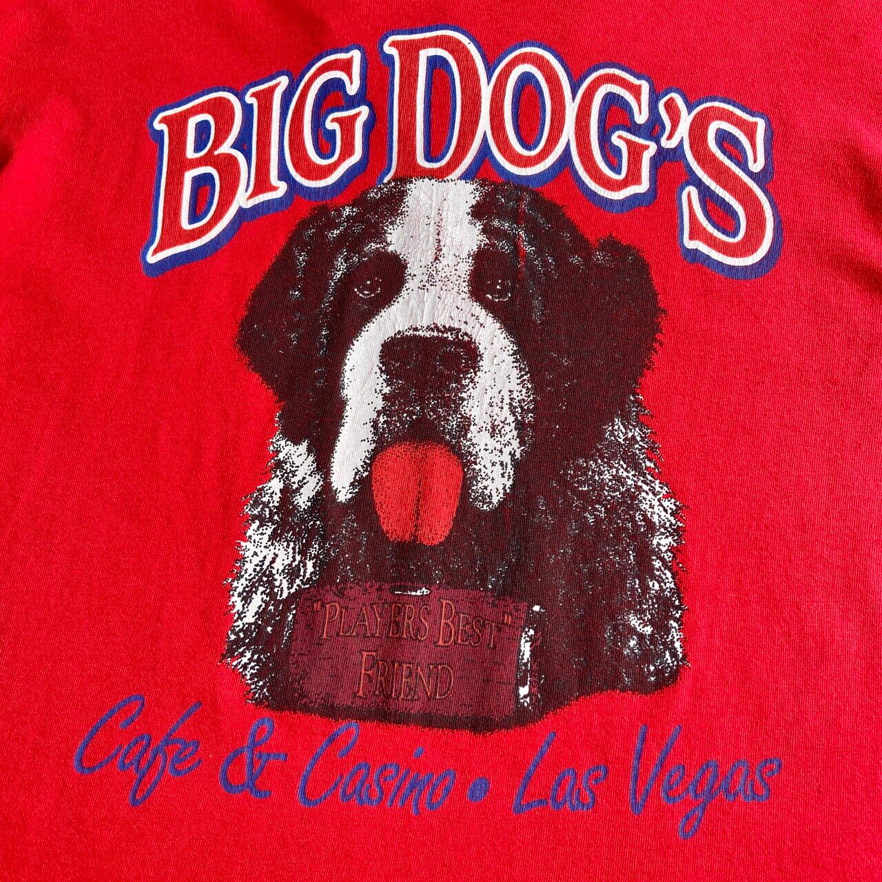 ★90s BIG DOGS ヘンリーネック Tシャツ 犬 アニマル 刺繍 緑