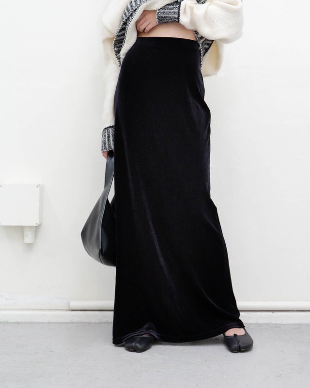 1990-00s velour maxi skirt