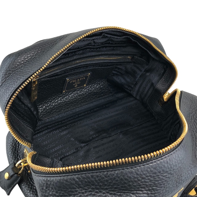 PRADA プラダ ハンドバッグ ブラック ロゴ レザー vintage ヴィンテージ オールド nn2dx6