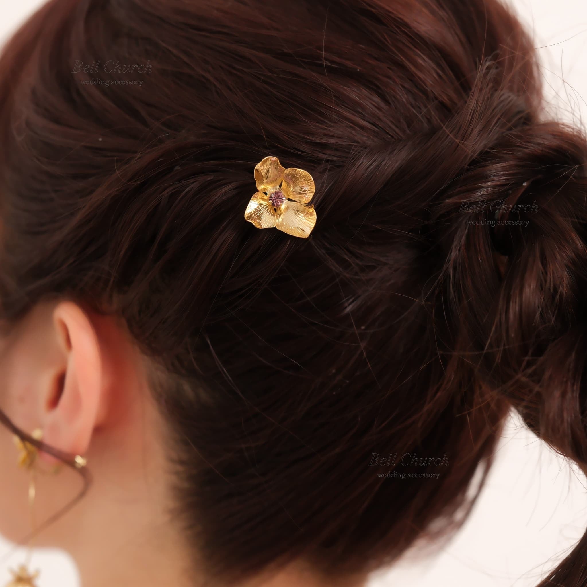 ヘアカフ 3点セット ヘアポニー ポニーフック お花 フラワー ヘアカフ 3点セット ヘアポニー ポニーフック お花 フラワー