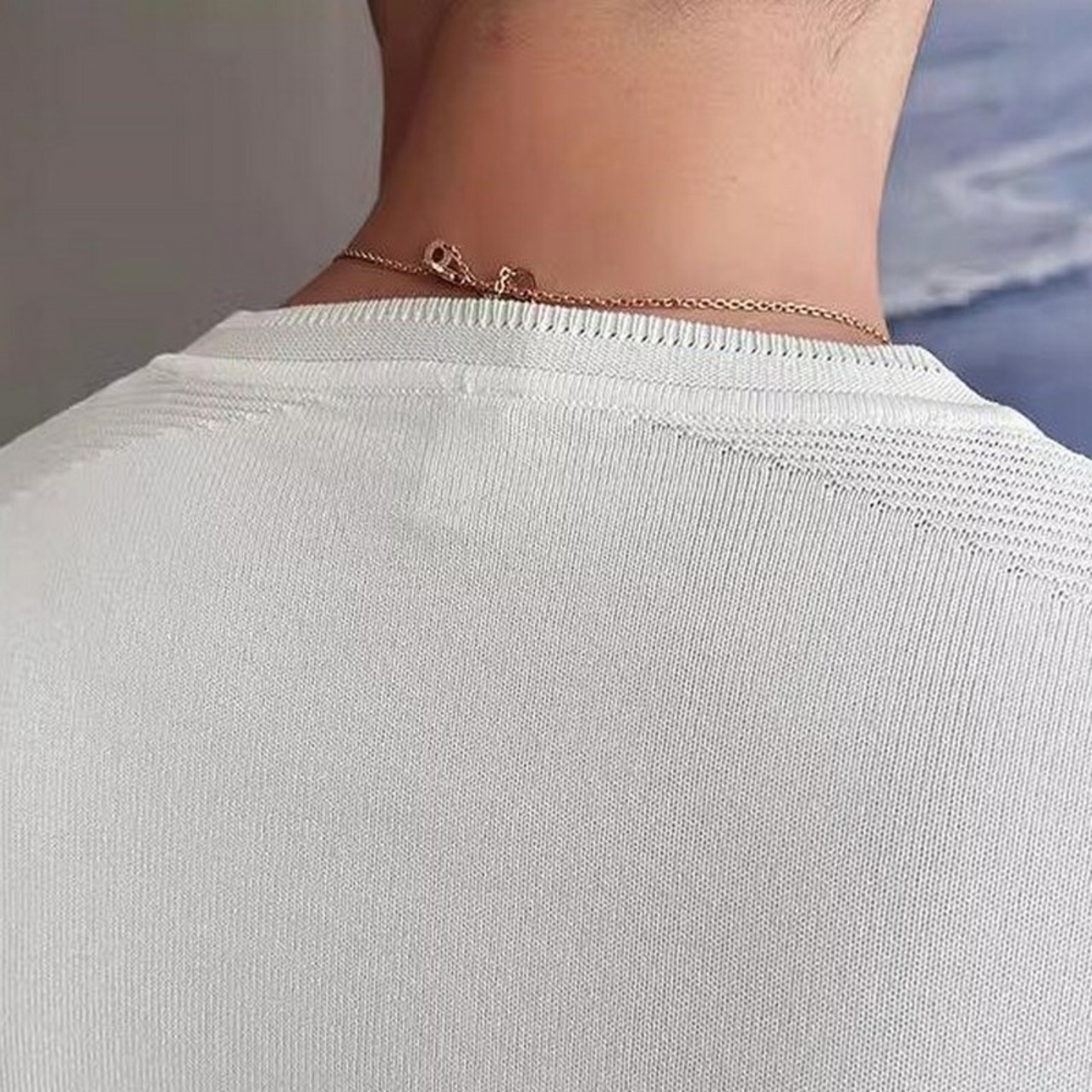 slim stretch plaid T-shirt 00131