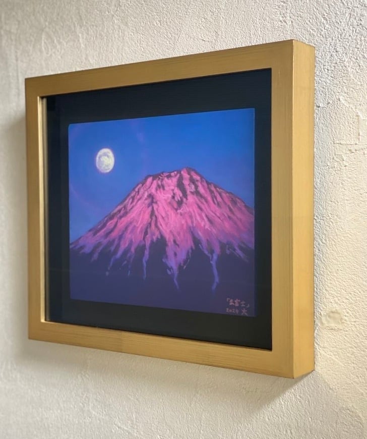 水彩画 (北鎌倉浄智寺)額縁付き 絵画 日本 神奈川県鎌倉市 冬 雪