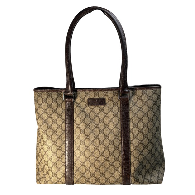 【最終処分SALE】GUCCI グッチ GGスプリーム   レザー トートバッグ ベージュ A-10846