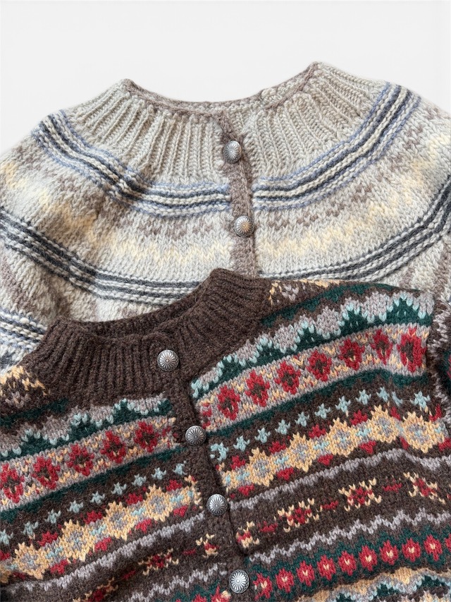 【DOPPLE&SCENT WOMEN】JACQUARD  WOOL KNIT CARDIGAN