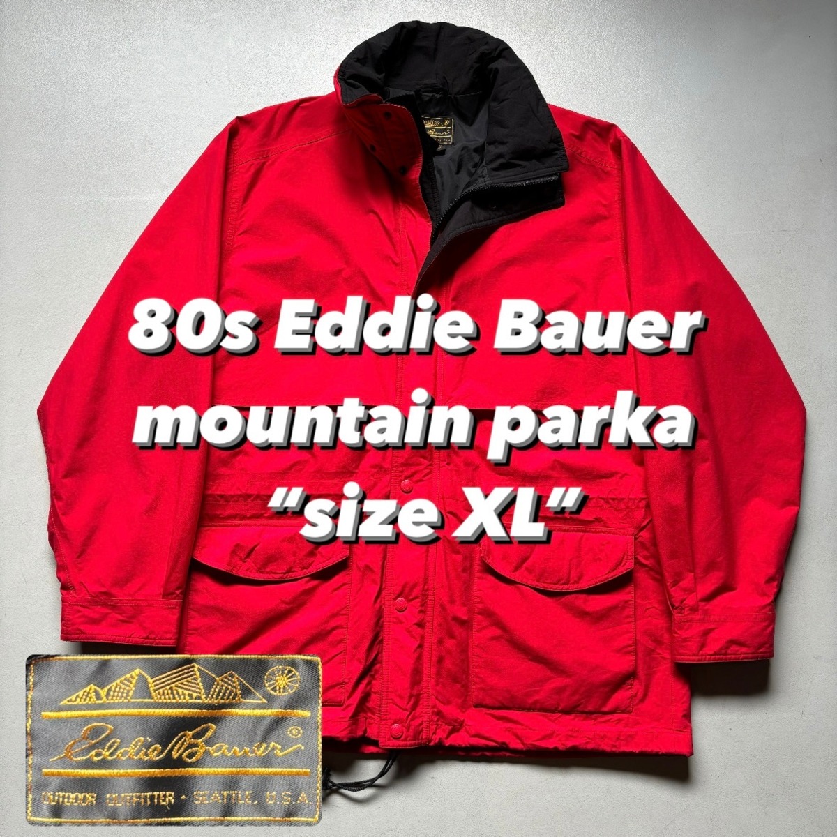 80s Eddie Bauer mountain parka “size XL” 80年代 黒タグ エディ 
