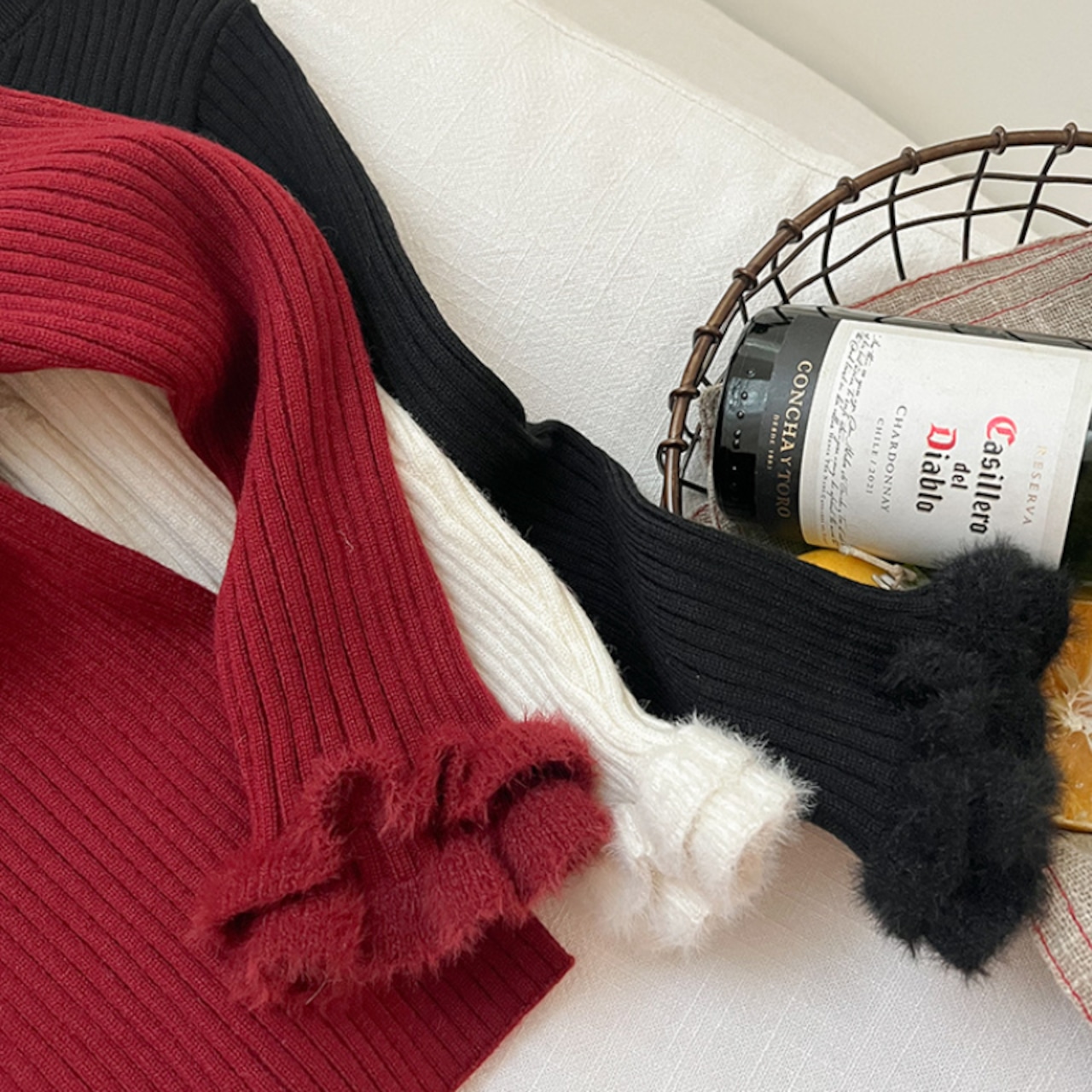 冬モコモコデザインtシャツ