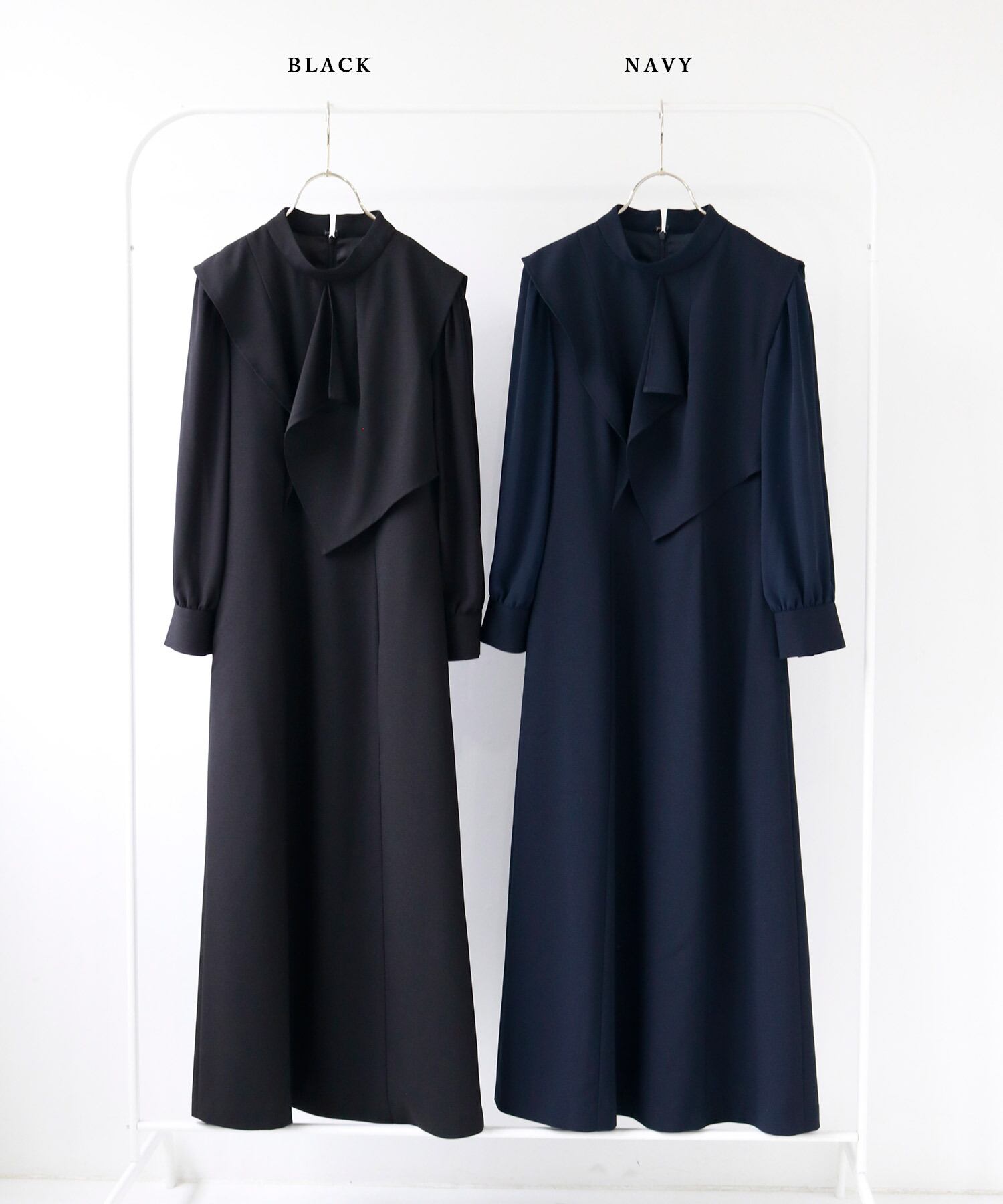 最強配送】喪服・礼服【洗える×ストレッチ×防シワ】ドレープデザイン細