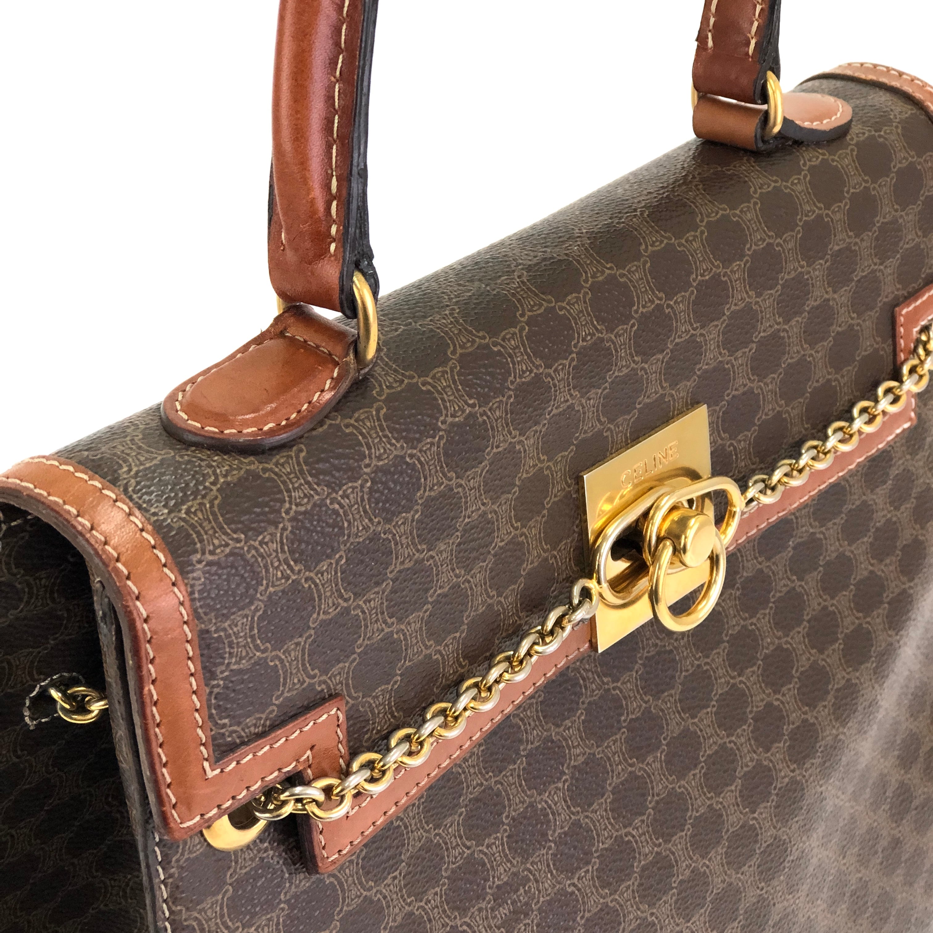 CELINE セリーヌ マカダム マンテル 両サイドチェーン ケリー